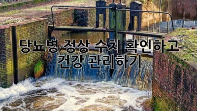 당뇨병 정상 수치 확인하고 건강 관리하기