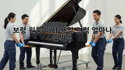 보령 원룸 이사, 용달 견적 얼마나 들까요?